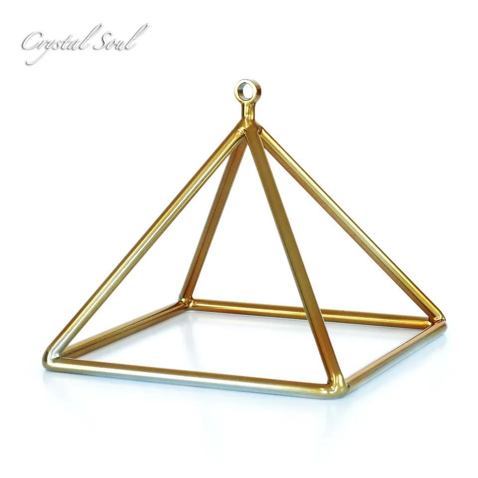 Musical Instrument Triangle - Pyramide en cristal doré de 432Hz,