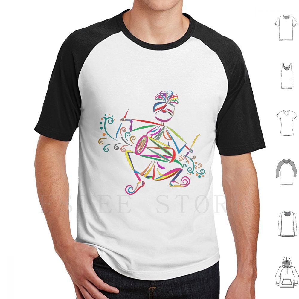 Musical Instrument In India - Dhol joueur t-shirt bricolage grande taille