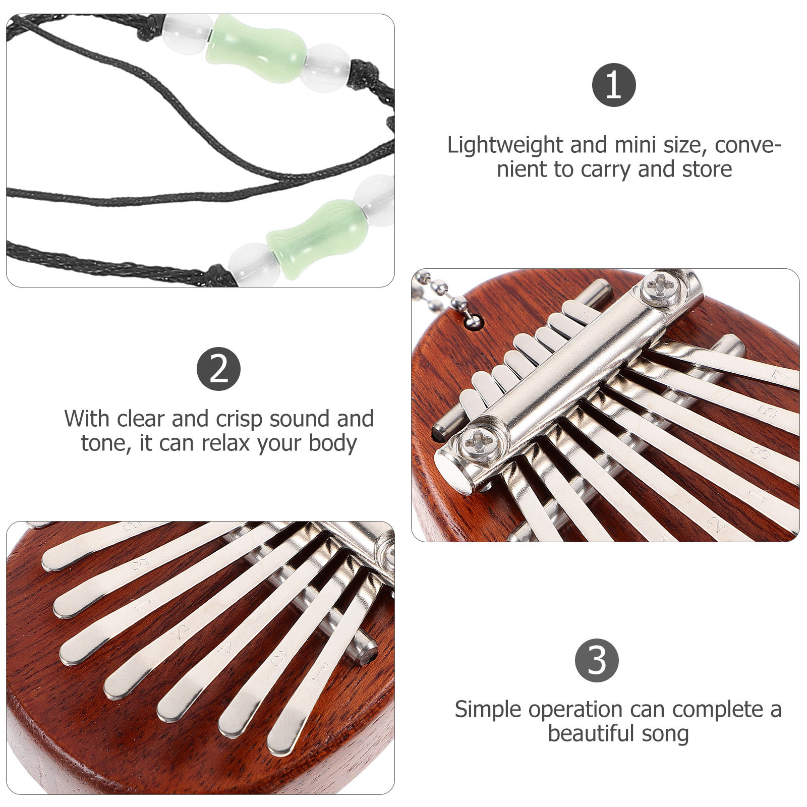 1 ensemble de kalimba mini 8 t - Musical Instrument Percussion avis et prix
