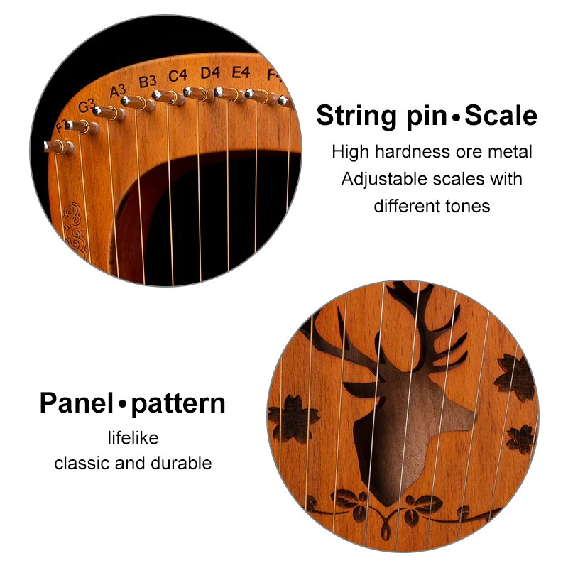 Harpe Lyre à 19 cordes en bois - Musical Instrument Lyre avis et prix
